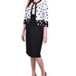 Conjunto de vestido feminino de duas peças com manga 3/4 da NY Collection, preto, tamanho 8