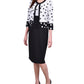 Conjunto de vestido feminino de duas peças com manga 3/4 da NY Collection, preto, tamanho 8