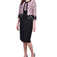 Conjunto de vestido feminino de duas peças com manga 3/4 da NY Collection, preto, tamanho 10