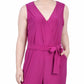 Macacão feminino NY Collection com sobrepeliz e cinto, perna larga, roxo, tamanho pequeno, extragrande