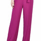 Macacão feminino NY Collection com sobrepeliz e cinto, perna larga, roxo, tamanho pequeno, extragrande