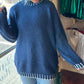 &Merci - Sweater With White Contrast Stitching