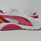 Tênis de corrida feminino Puma Faas 600 S, branco/fúcsia/amarelo, tamanho 9,5 B(M) EUA