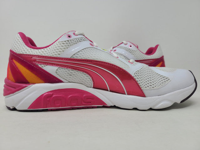 Tênis de corrida feminino Puma Faas 600 S, branco/fúcsia/amarelo, tamanho 9,5 B(M) EUA