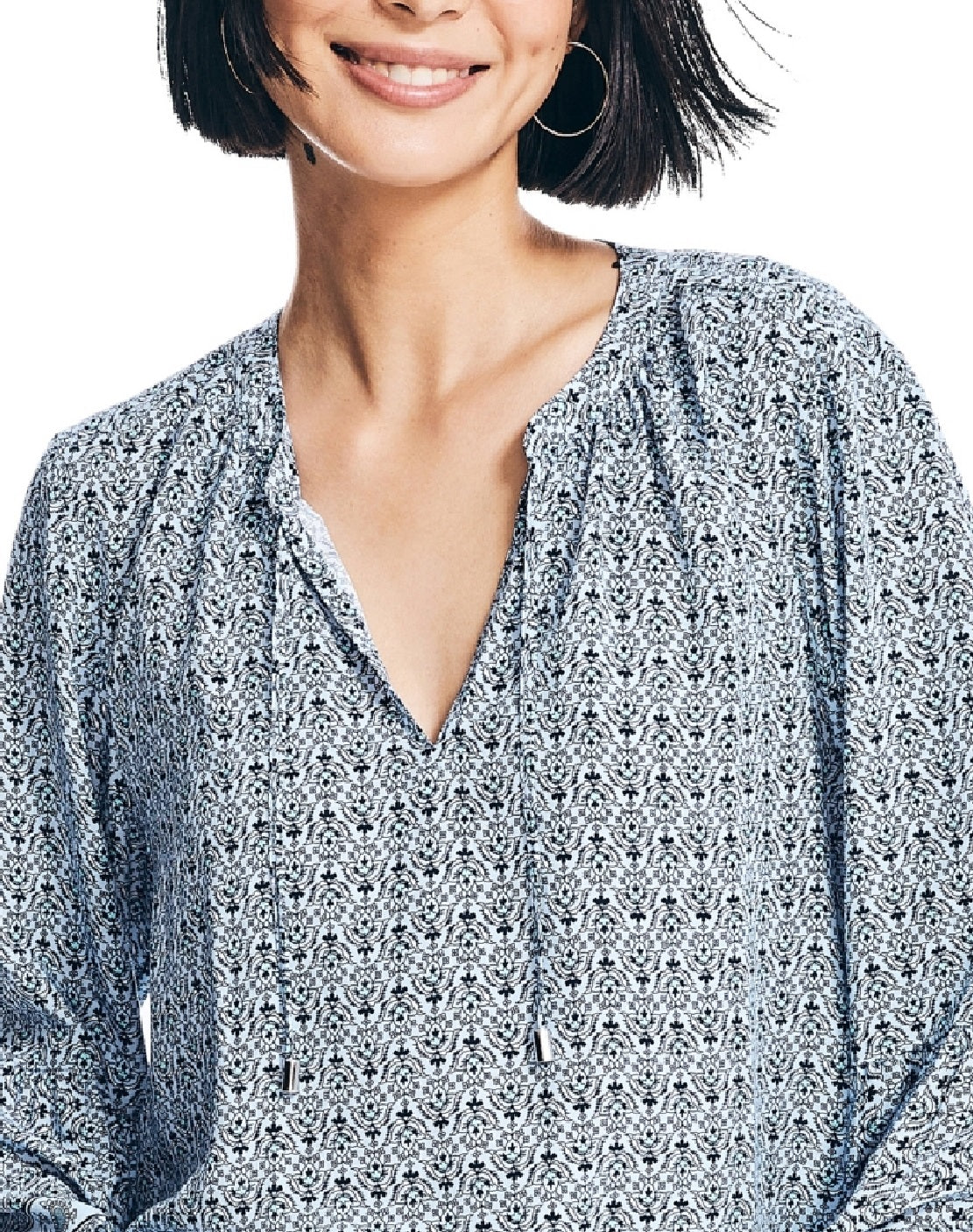 Top estampado Nautica feminino azul tamanho X-G