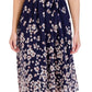 Vestido feminino Sandra Darren com estampa e mangas curtas, azul, tamanho 10