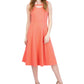 Vestido feminino texturizado com decote em V e fenda lateral Sandra Darren, tamanho P, laranja