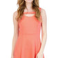 Vestido feminino texturizado com decote em V e fenda lateral Sandra Darren, tamanho P, laranja