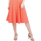 Vestido feminino texturizado com decote em V e fenda lateral Sandra Darren, tamanho P, laranja