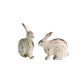 Distressed ivory rabbit figurine (set of 2)