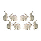 Distressed ivory rabbit figurine (set of 2)