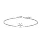 10K White Gold Diamond Accent "A" Initial Charm and Link Bracelet
