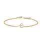 10K White Gold Diamond Accent "A" Initial Charm and Link Bracelet
