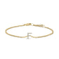 10K White Gold Diamond Accent "A" Initial Charm and Link Bracelet