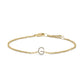 10K White Gold Diamond Accent "A" Initial Charm and Link Bracelet