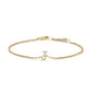 10K White Gold Diamond Accent "A" Initial Charm and Link Bracelet
