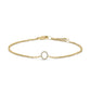 10K White Gold Diamond Accent "A" Initial Charm and Link Bracelet