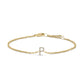 10K White Gold Diamond Accent "A" Initial Charm and Link Bracelet