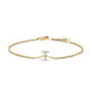 10K White Gold Diamond Accent "A" Initial Charm and Link Bracelet