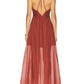 Steve Madden - Brianna V-neck Smocked Halter Dress