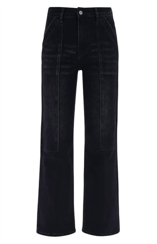 Bayeas - Seamed High Waist Wide Leg Jeans