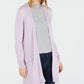 Cardigan longo de malha com frente aberta Maison Jules feminino, roxo, tamanho extrapequeno
