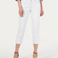 Calça jeans capri feminina estilo &amp; co com punho alto, branca, tamanho 6