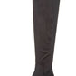 Botas de montaria femininas Material Girl Darcell Mixed Media até o joelho, pretas, tamanho 7 M