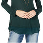 Camiseta básica feminina com acabamento transparente da INC International Concepts, verde, tamanho médio