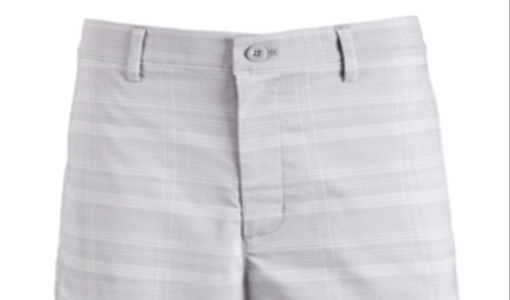 Shorts masculino Attack Life By Greg Norman Fairway Cargo Golf Xadrez de secagem rápida, cinza, tamanho 32