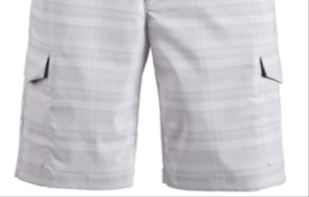 Shorts masculino Attack Life By Greg Norman Fairway Cargo Golf Xadrez de secagem rápida, cinza, tamanho 32