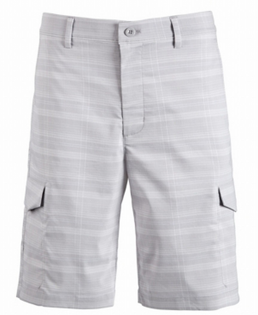 Shorts masculinos Active Stretch Tartan Plaid Attack Life By Greg Norman, cinza, tamanho 33