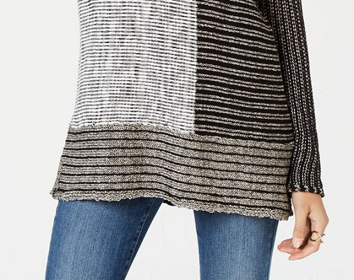 Suéter feminino de manga comprida e gola canoa Style &amp; Co, preto, tamanho médio