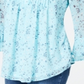Blusa feminina Charter Club com babados duplos e estampa floral, azul, tamanho extragrande