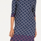 Vestido feminino Charter Club com estampa mista, azul, tamanho pequeno, extragrande