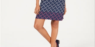 Vestido feminino Charter Club com estampa mista, azul, tamanho pequeno, extragrande