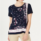 Camiseta feminina estampada de manga curta Charter Club, azul, tamanho médio