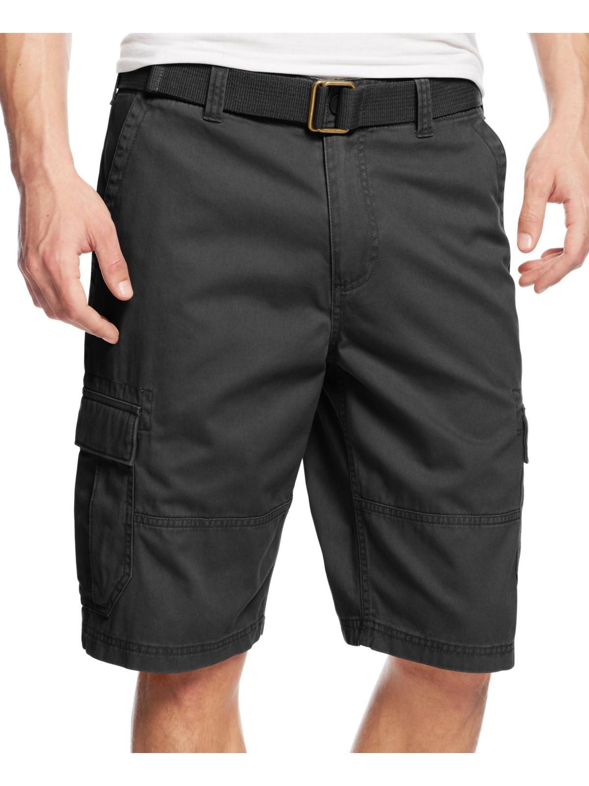Shorts cargo masculinos American Rag com bolsos de algodão, cor carvão, tamanho 29