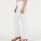 Calça jeans feminina estilo curvy fit bootcut, branca, tamanho 18 S