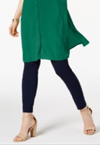 Camisa túnica feminina Alfani Roll Tab, verde, tamanho X-S