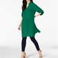 Camisa túnica feminina Alfani Roll Tab, verde, tamanho X-S