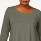 JM Collection Top feminino com decote redondo, verde, tamanho 4X
