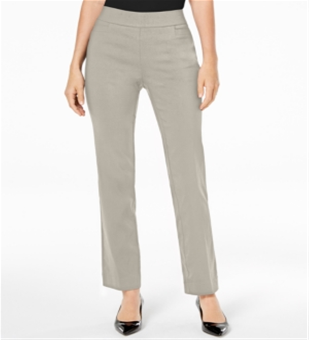 Calça feminina com controle de barriga JM Collection, marrom, tamanho pequeno