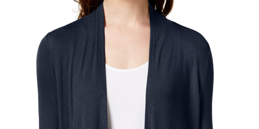 Cardigan feminino sólido INC International Concepts, azul, tamanho pequeno