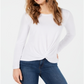 Blusa drapeada frontal torcida feminina Style &amp; Co, branca, tamanho PP