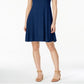 Vestido evasê de manga curta feminino Style &amp; Co, azul, tamanho X-G