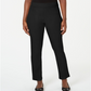 Calça feminina Karen Scott com frente lisa, tamanho P, preta
