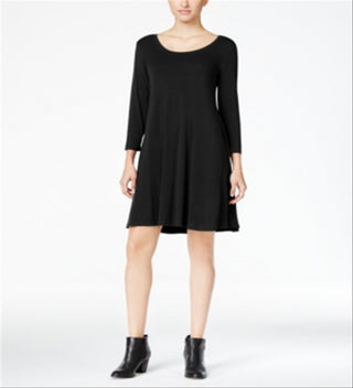 Style & Co Women's Swing Dress Black Size Petite X-Large