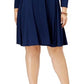 Vestido casual feminino estilo &amp; co plus size com mangas 3/4, azul, tamanho 0X