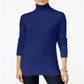Suéter feminino de gola alta JM Collection azul tamanho pequeno G